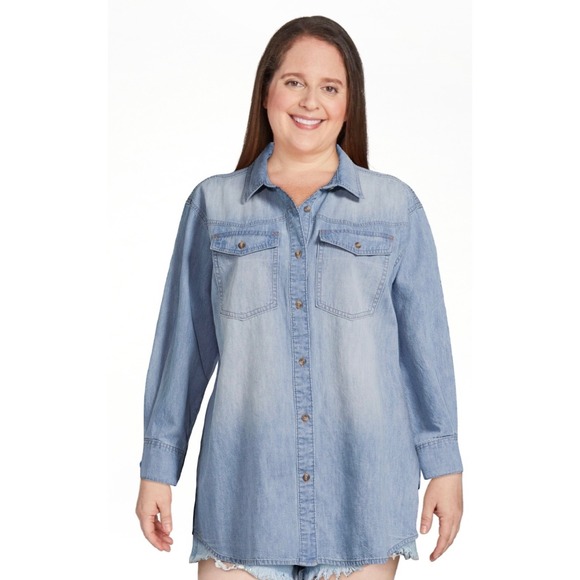 sofia by sofia vergara Tops - Women's denim oversized shirt 2XL